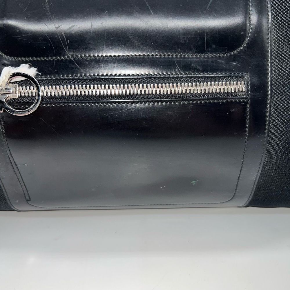Salvatore Ferragamo Vintage Gancini Black Nylon and Patent Leather Shoulder Bag - Picture 3 of 16